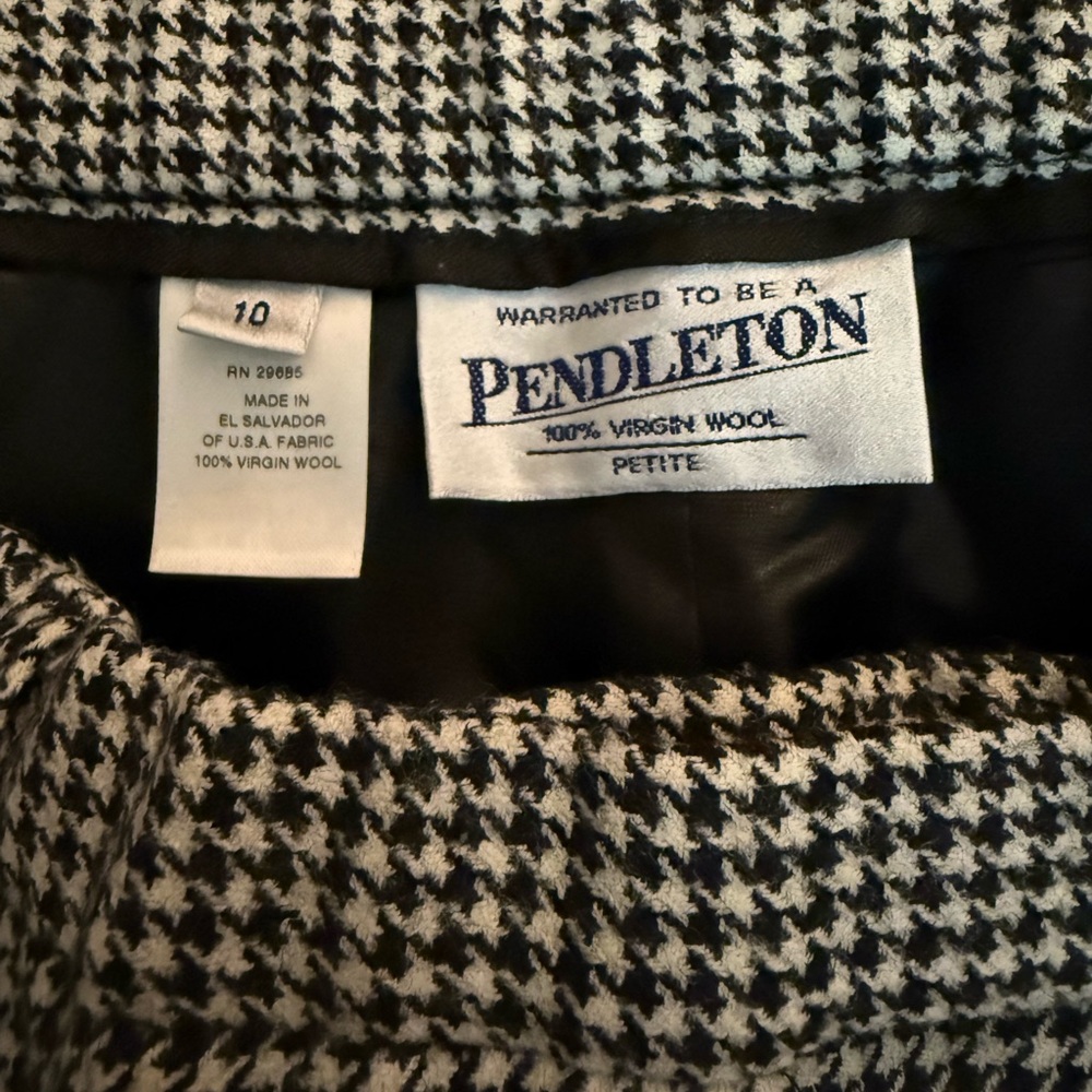 Pendleton 100% Virgin Wool Houndstooth Black/Whit… - image 3